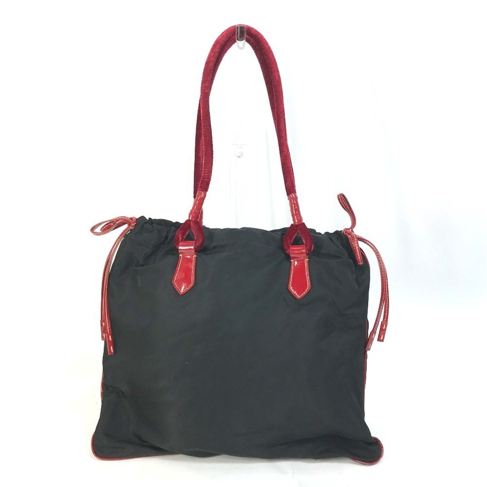 PRADA Bicolor Tote Bag Shoulder Bag Shoulder bag Hand Bag Black Red - Picture 2 of 10